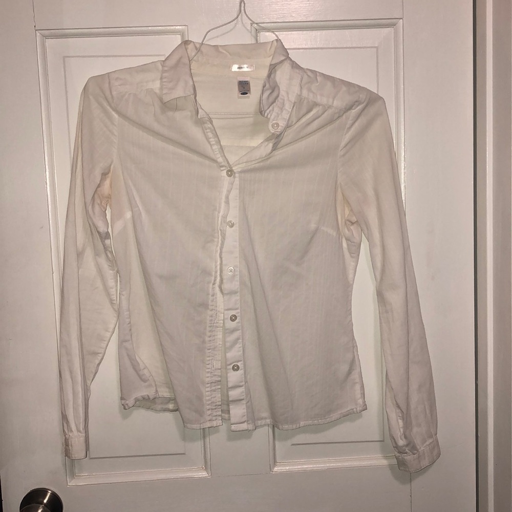 White button down blouse